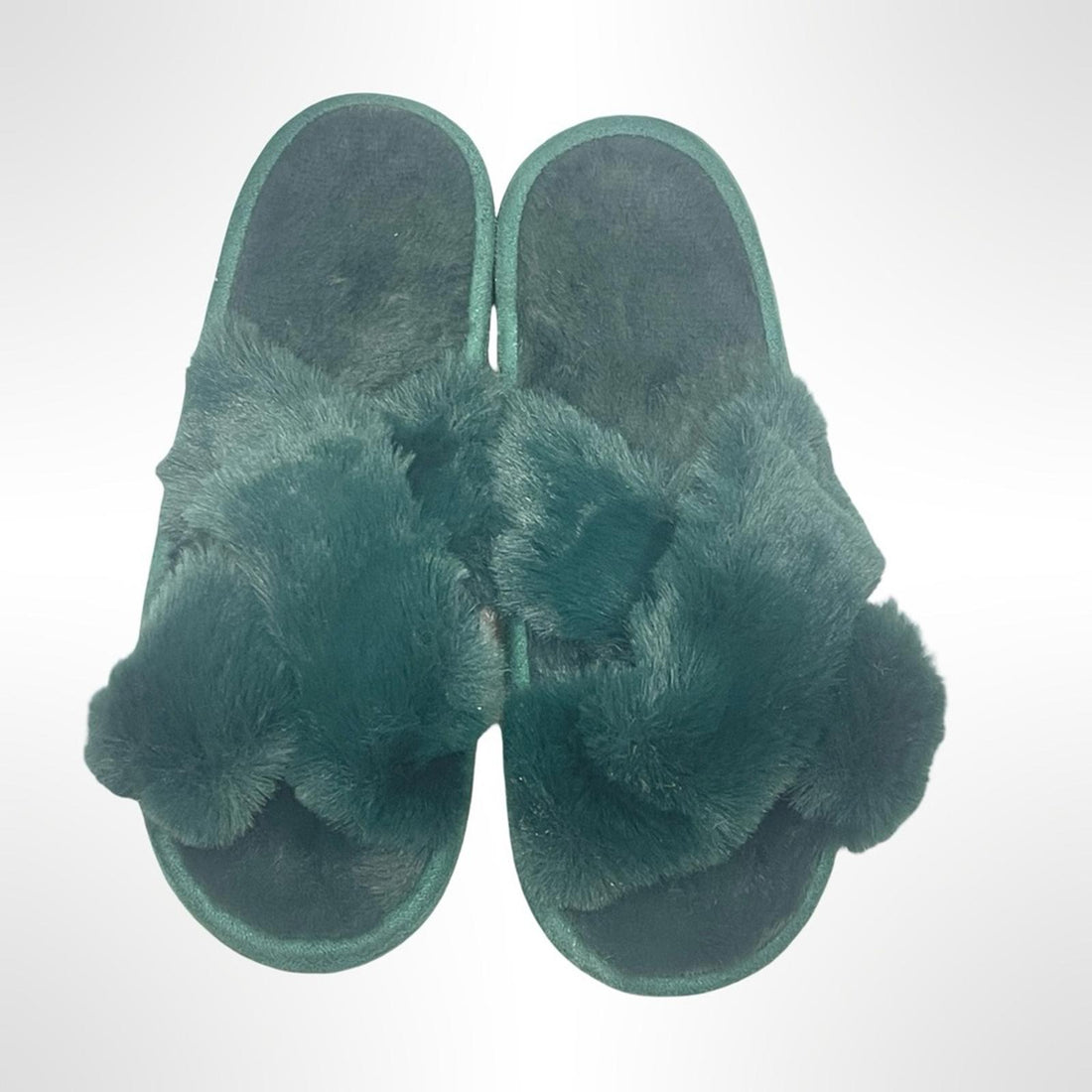 XL size 11 Women's Plush Green Slippers