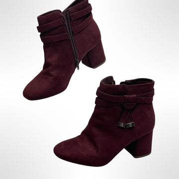 Kelly & Katie Elegant Burgundy Ankle Boots size 9