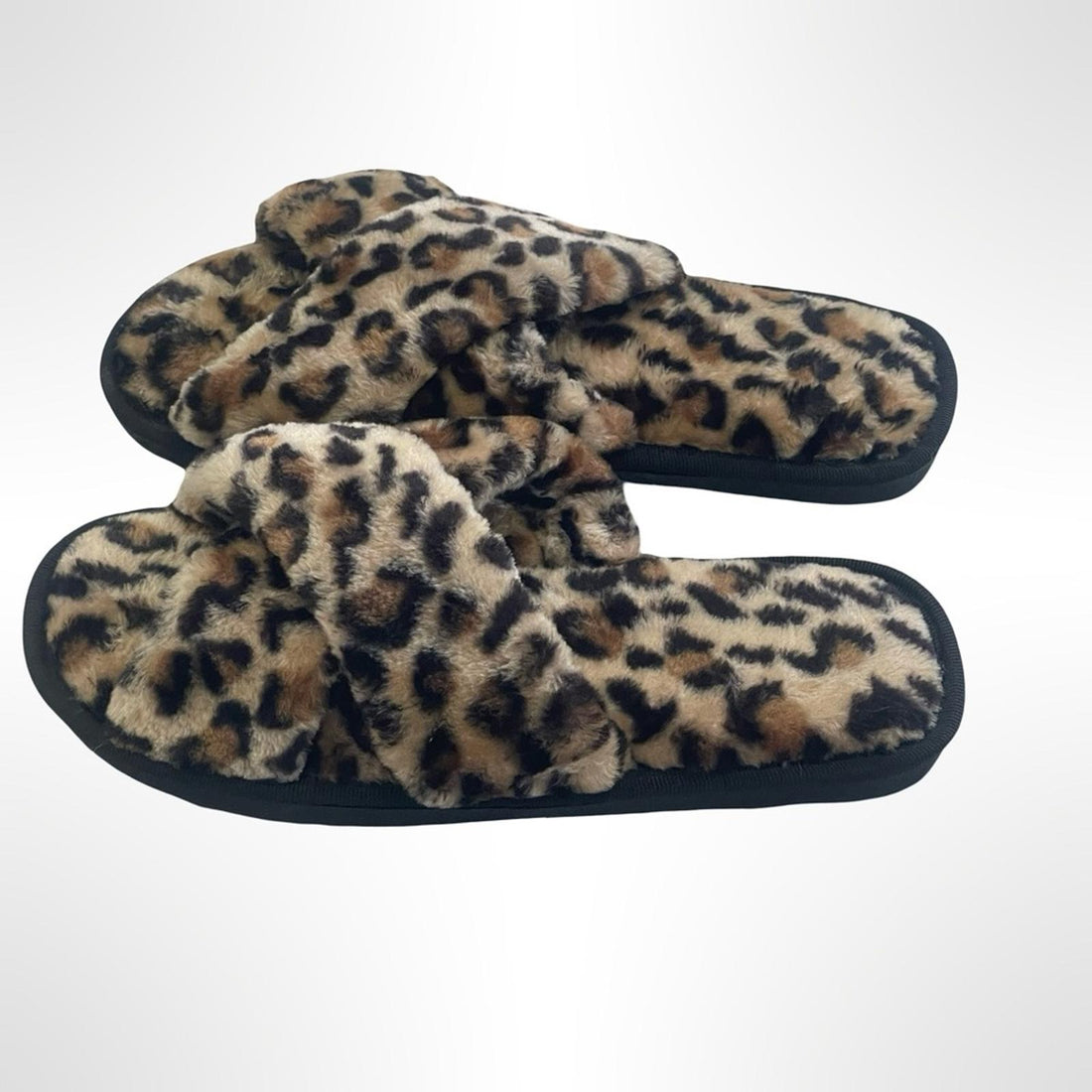 Unbranded Leopard Print Fuzzy Slippers M
