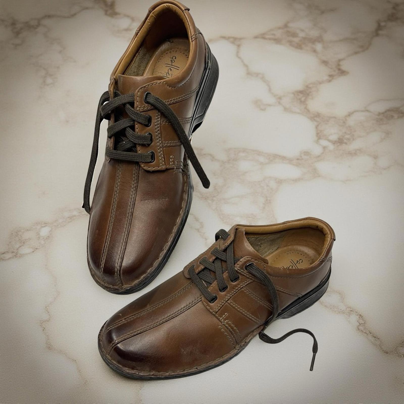 Clark's Collection Men's Brown Leather Shoes -size 9 1/2 New