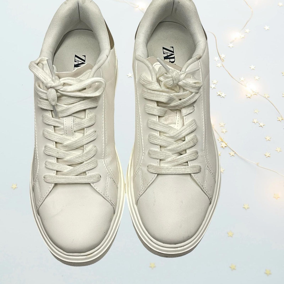 Zara White Casual Sneakers in size 10.5