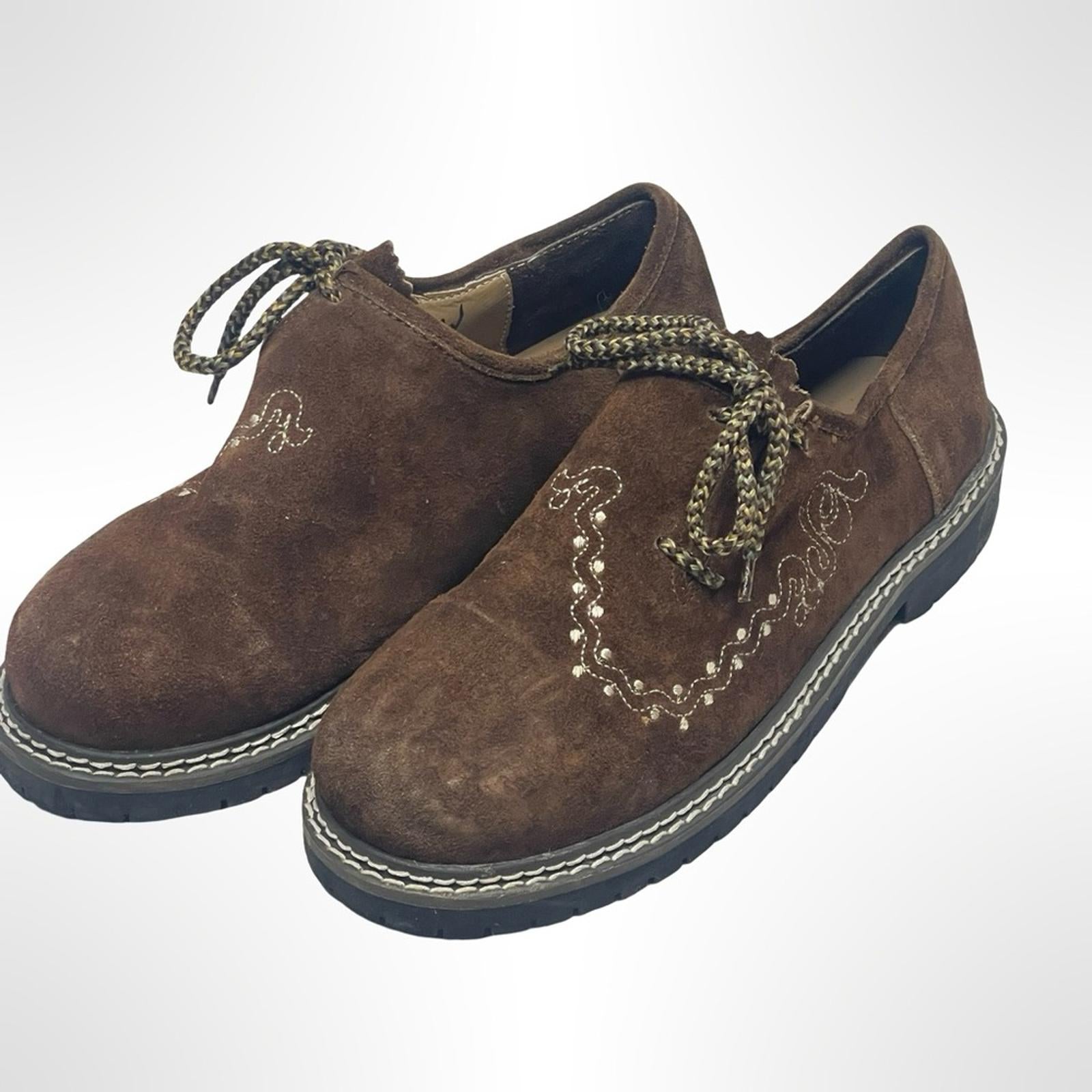 Rare Lederhosen Brown Suede Men's Bavarian Shoes size 9