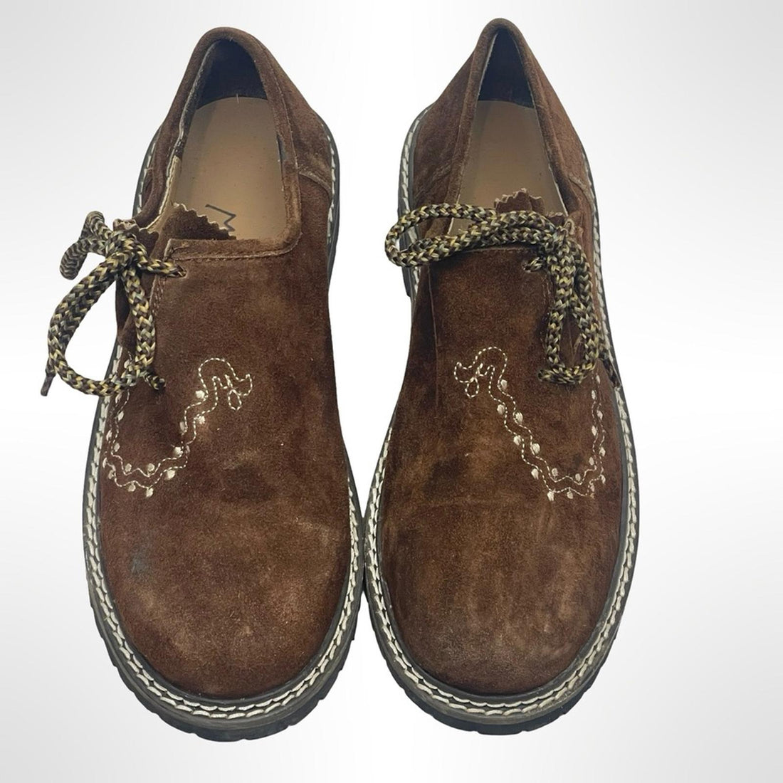 Rare Lederhosen Brown Suede Men's Bavarian Shoes size 9