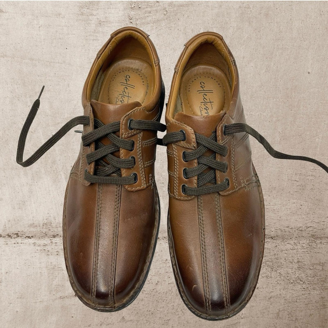 Clark's Collection Men's Brown Leather Shoes -size 9 1/2 New