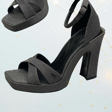 DKNY - Elegant Black Glitter Women's Heels in size 8 NWOT