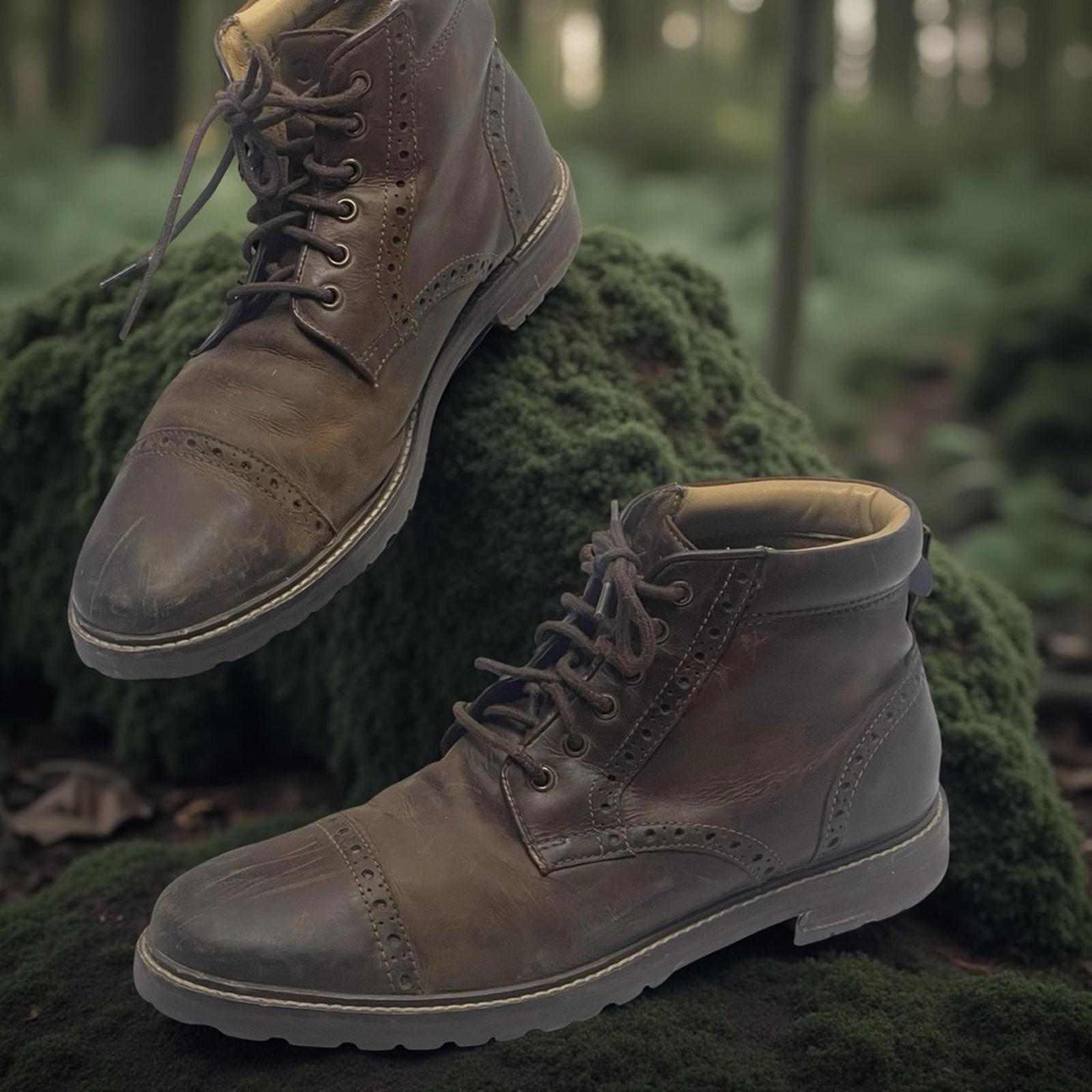 Florsheim Dark Brown Lace-Up Boots in size 9