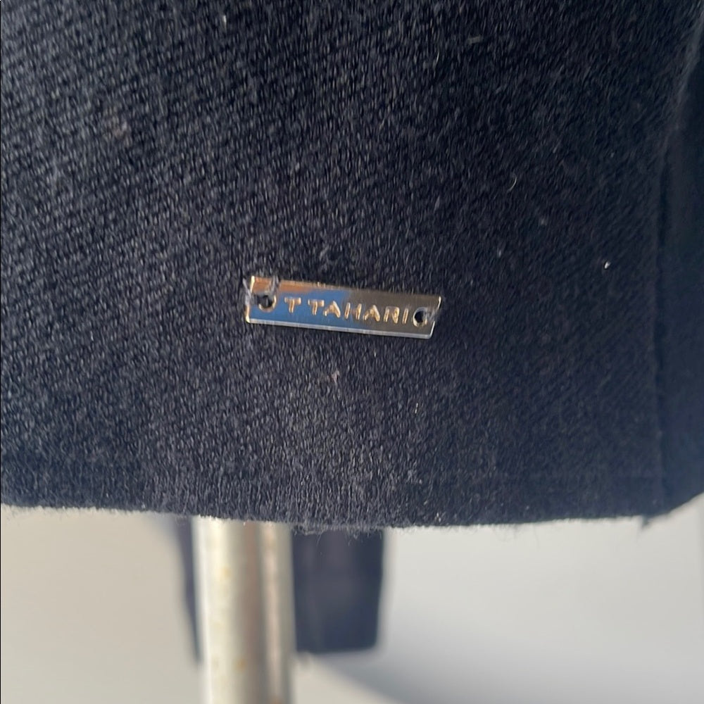 Tahari Black Zip-Up Cardigan