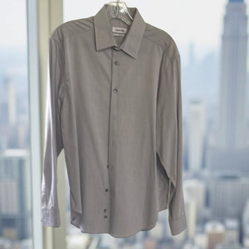 Calvin Klein Men's Gray Slim Dress Shirt