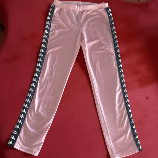 Kappa Small size Pink Track Pants with Logo Stripes