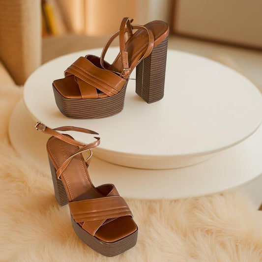 Asos Women's Tan Platform Heels