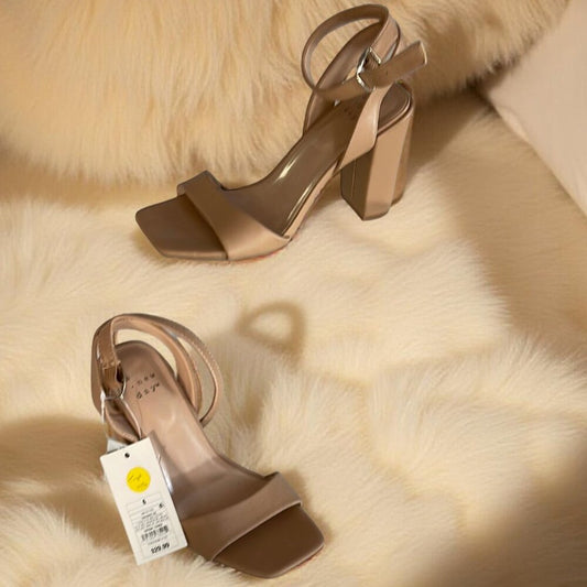 A New Day Elegant Tan Block Heel Sandals NWT Size 6