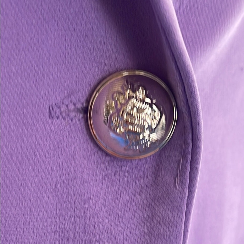 BooHoo Small size Lavender Double-Breasted Blazer with Tulle