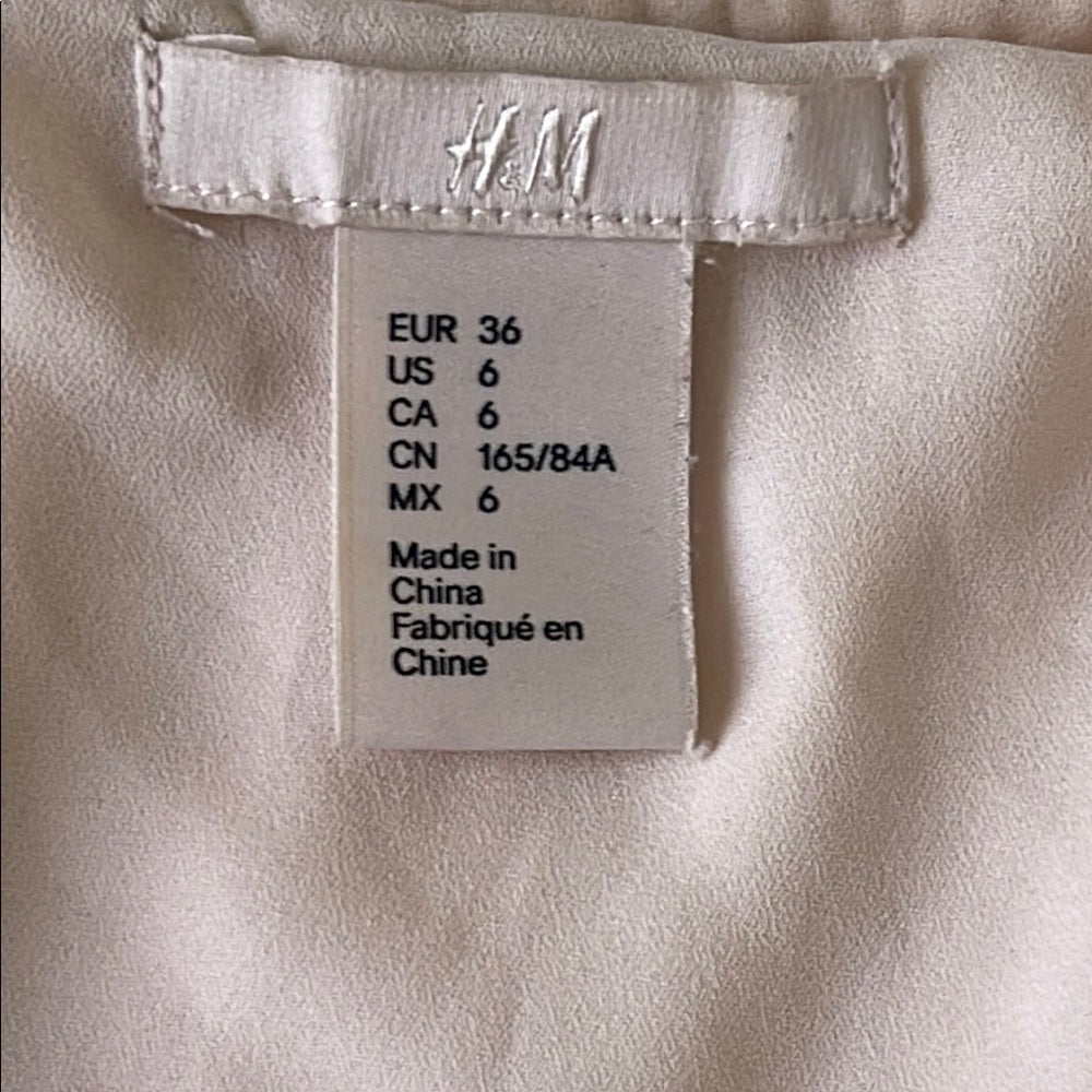 H&M Elegant Cream Off-Shoulder Dress Gently Worn Size 6