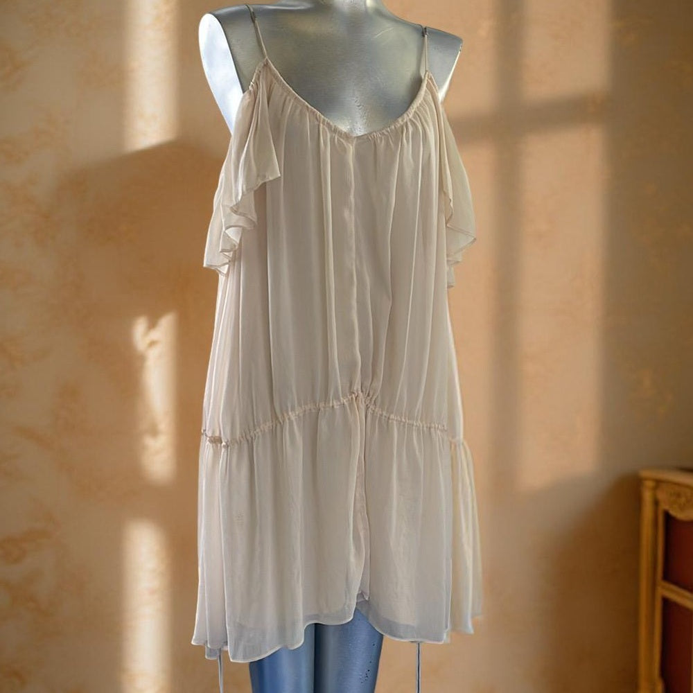 H&M Elegant Cream Off-Shoulder Dress Gently Worn Size 6