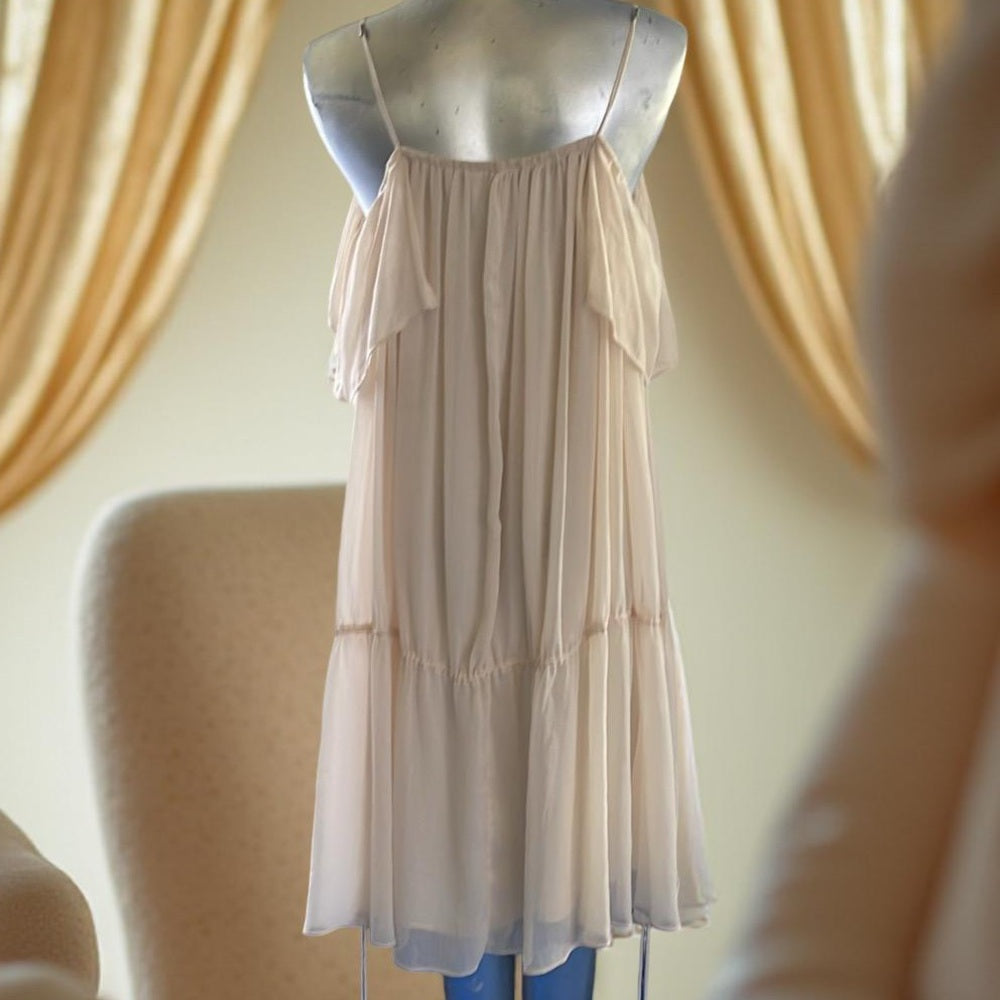 H&M Elegant Cream Off-Shoulder Dress Gently Worn Size 6