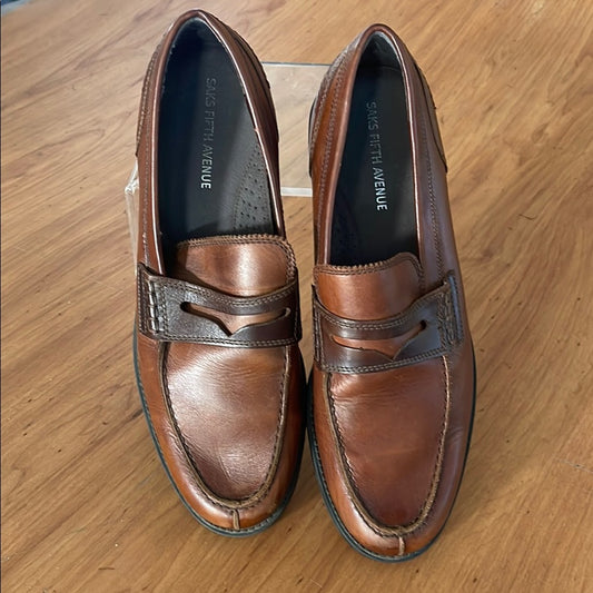 Saks Fifth Avenue Men's Brown Loafers 10 1/2