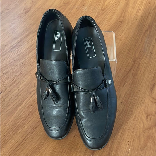 Asos Black Leather Men's Loafers 10 1/2