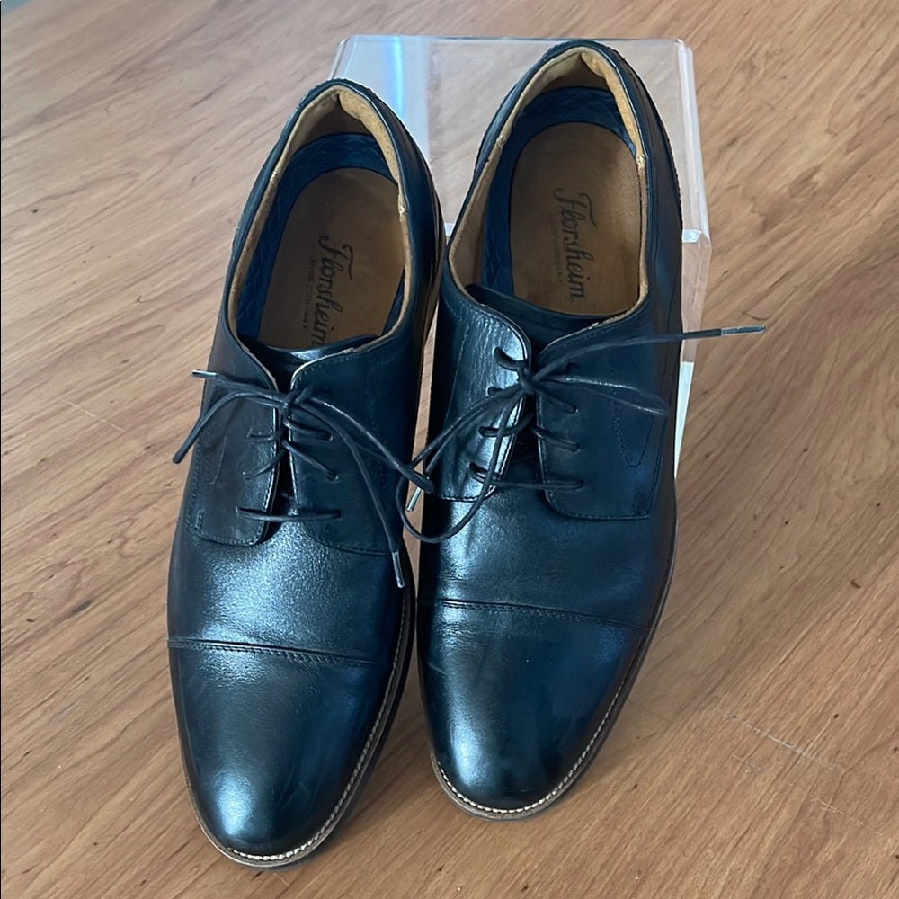 Florsheim Men's Black Leather Cap Toe Dress Shoes size 10m