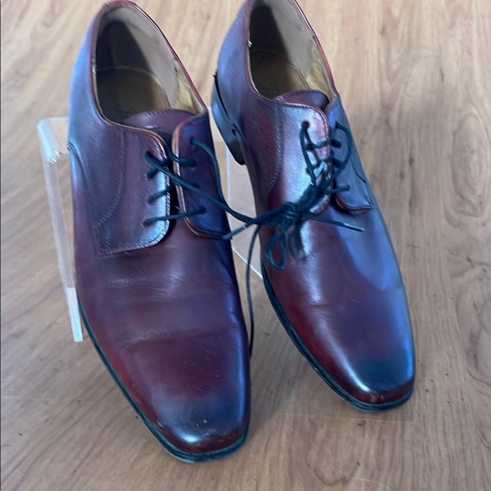 Florsheim Men's Classic Redish Brown Leather Captoe Dress Shoes size 9