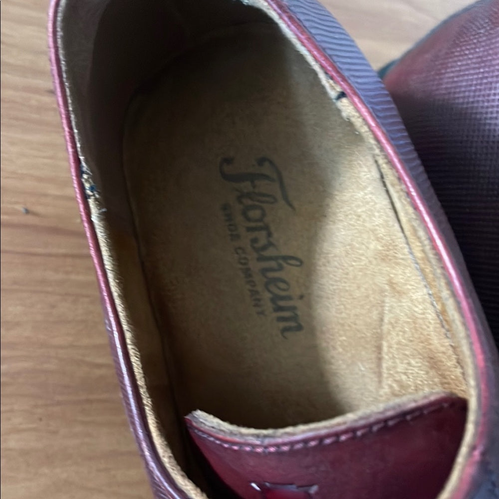 Florsheim Men's Classic Redish Brown Leather Captoe Dress Shoes size 9