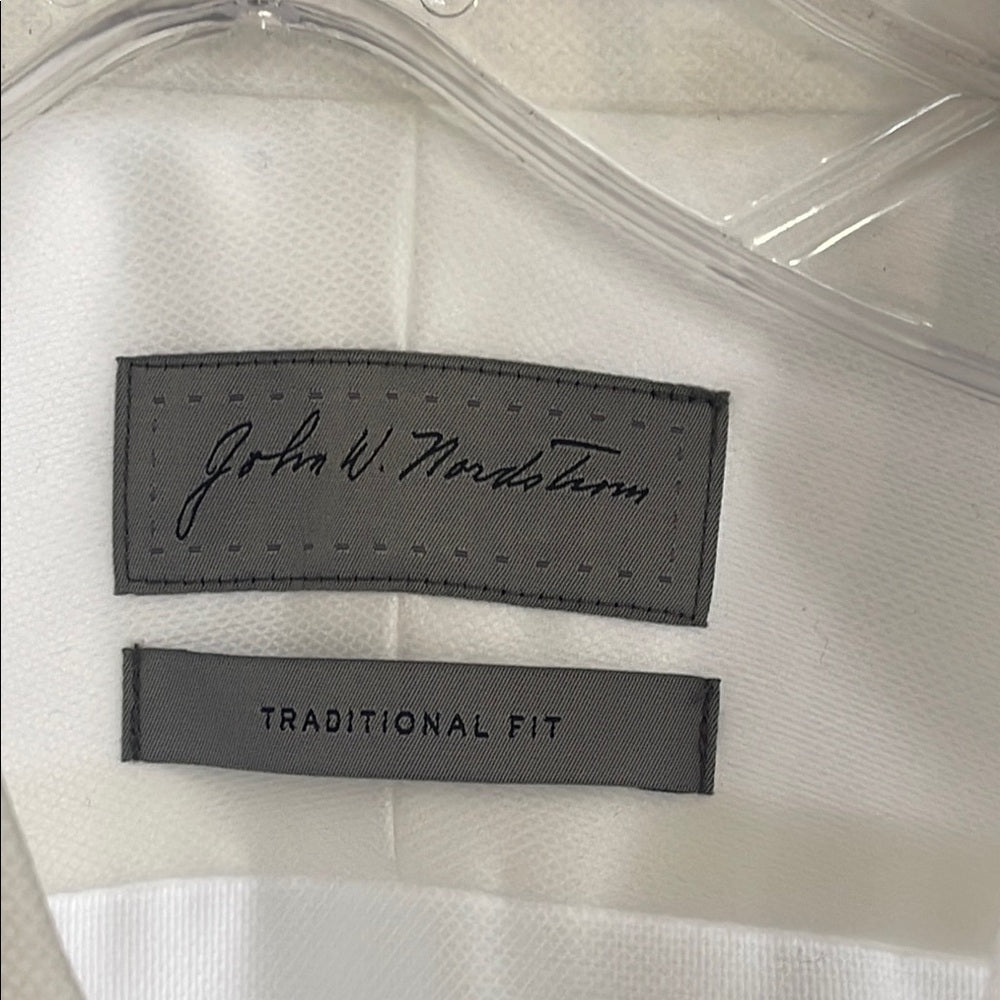 John W Nord. Regular fit 100% Cotton Men's White Dress Shirt size 34/35 15 1/2