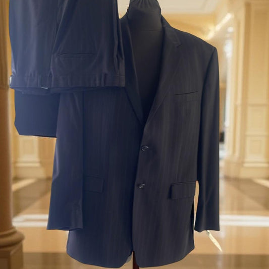 Calvin Klein Men's Black Suit 44L 36/36 custom tailored by Michael Ryanman