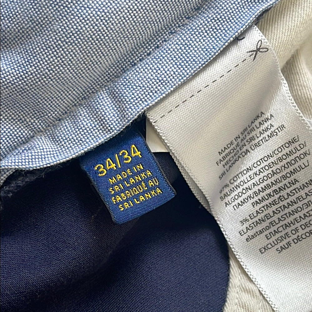 Polo by Ralph Lauren Men's Navy Stretch Straight Fit size 34/34 Pants