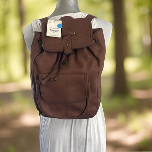 Ana Brown Leather Medium Backpack NWT