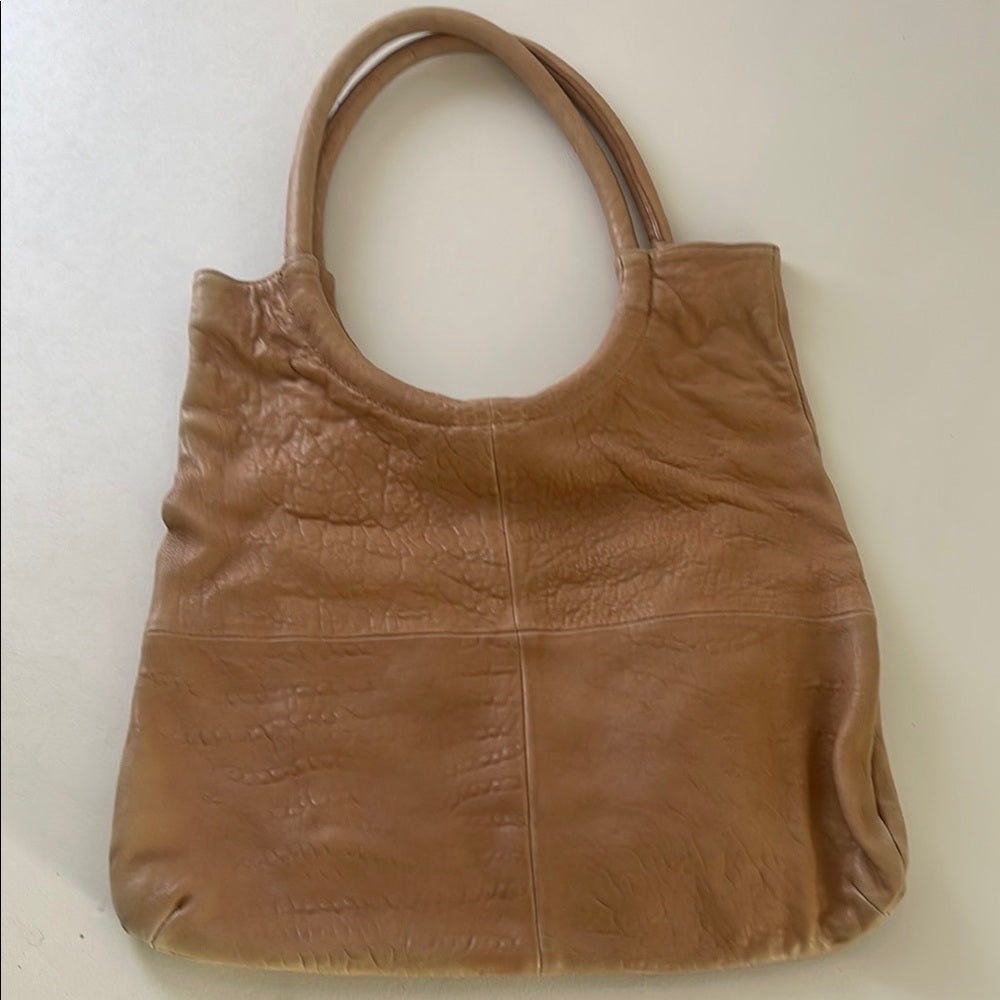 Unbrande Elegant Faded Tan Sheep Leather Large Tote Bag