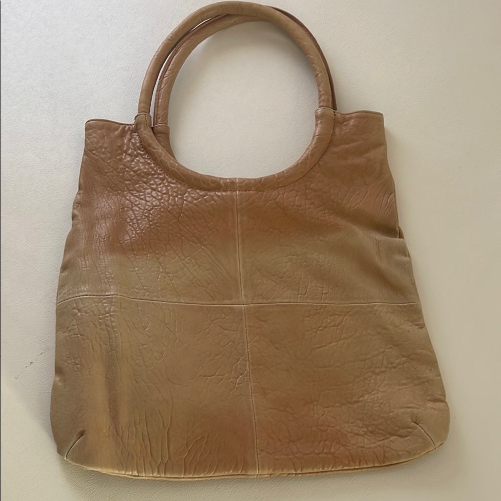 Unbrande Elegant Faded Tan Sheep Leather Large Tote Bag