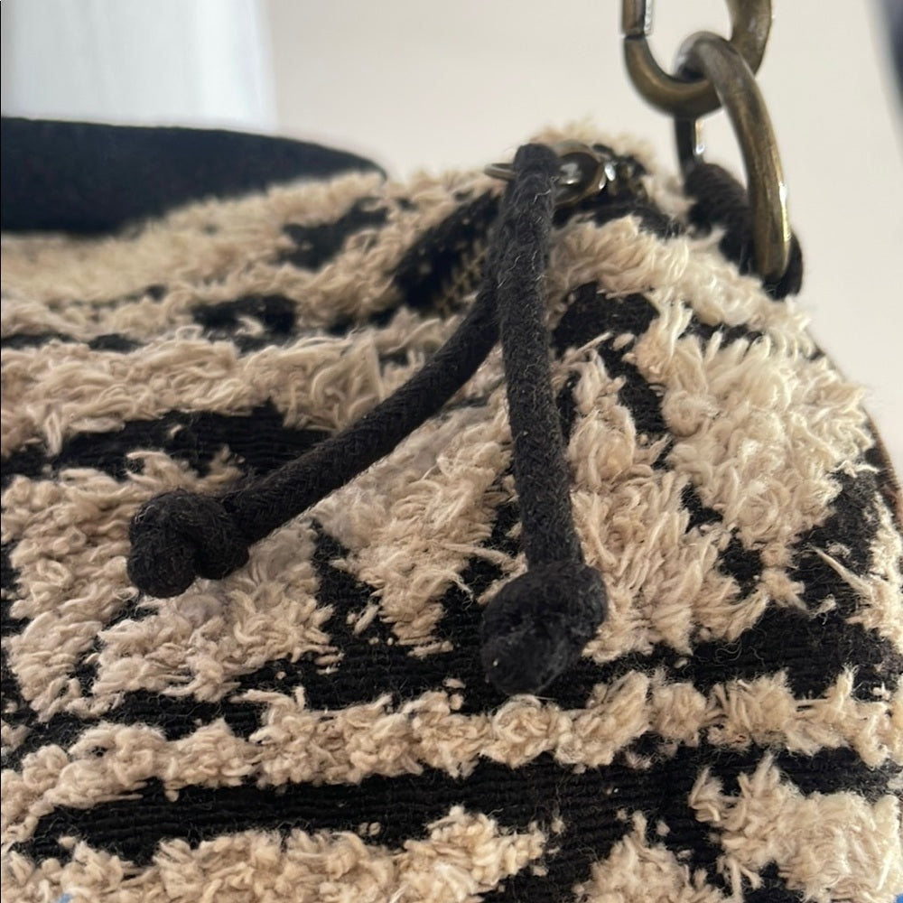 Geometric Patterned Fuzzy  Furry? Duffel Bag