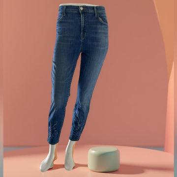 J Brand Alana High rise Women's Blue Jeans with Flower detail - size 29