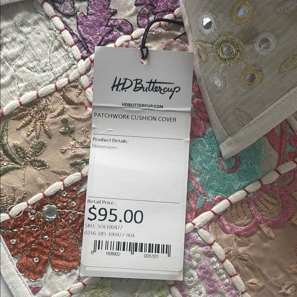 Handmade HD Buttercup Patchwork Throw Pillow Case - 16x16