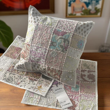 Handmade HD Buttercup Patchwork Throw Pillow Case - 16x16