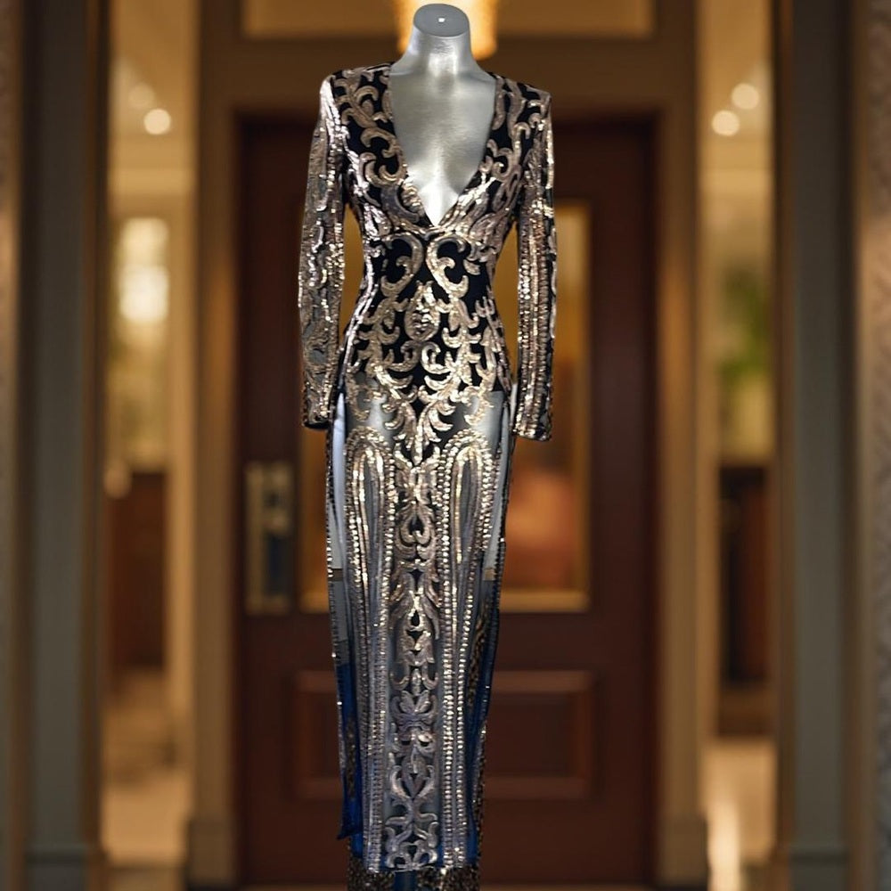 Elegant Sequin Evening Gown size 2