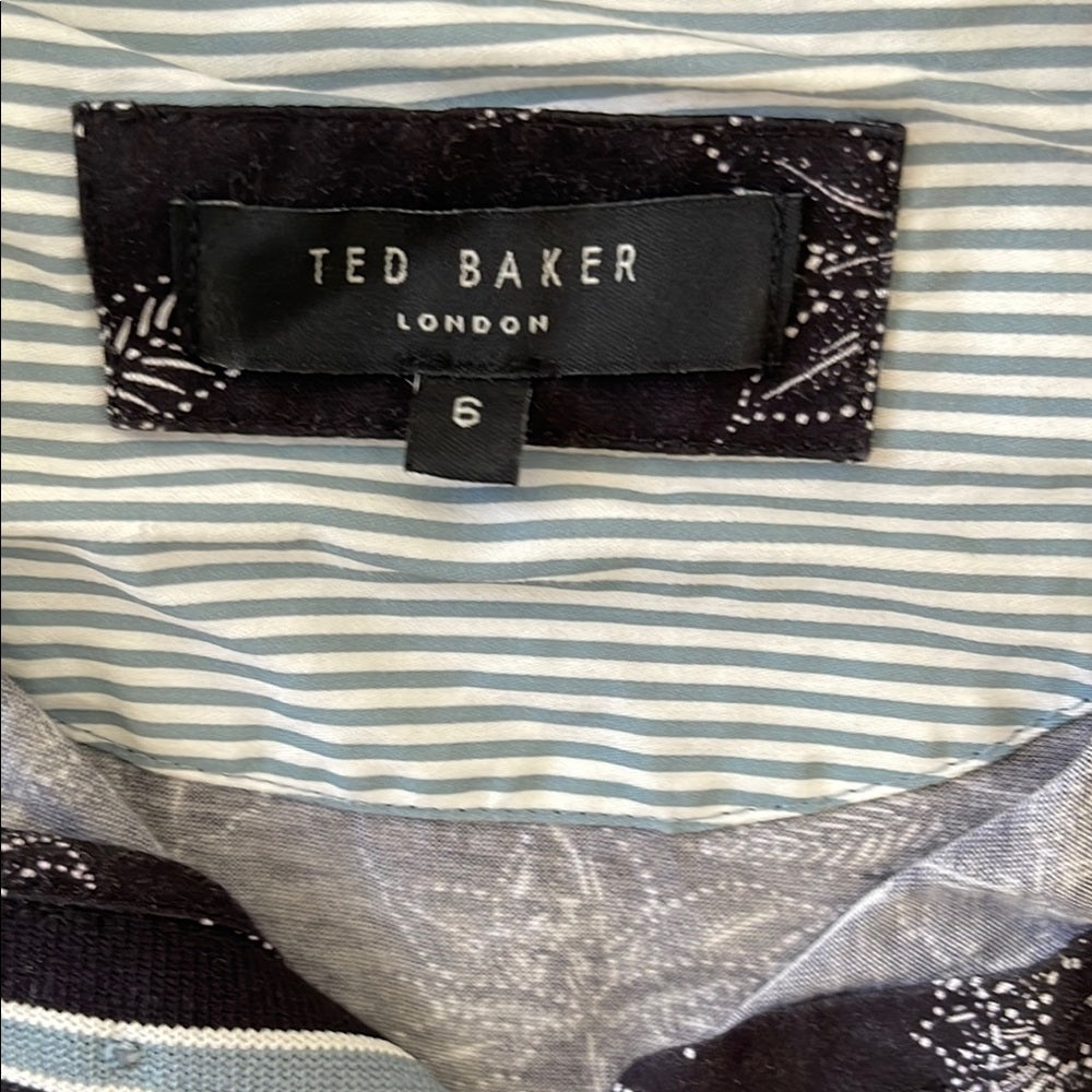 Ted Baker Men's Black Floral Polo Shirt size 6