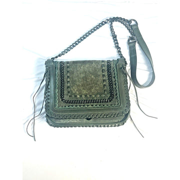 Zara Suede Leather Crossbody Purse - Chain Trim and Crossbody Strap SUPER CLEAN