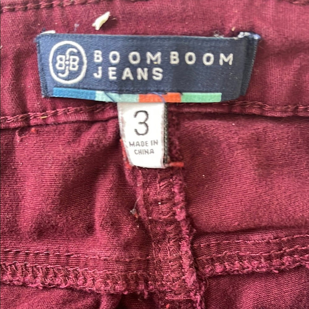 Boom Boom Jeans Distressed Shorts Burgundy size 3