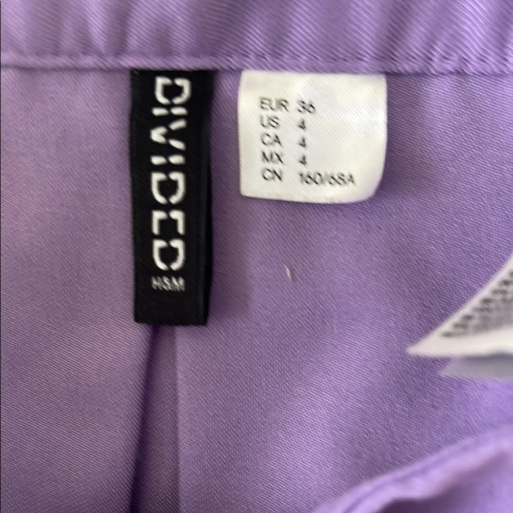 H&M Purple Pleated Mini Skirt size 4