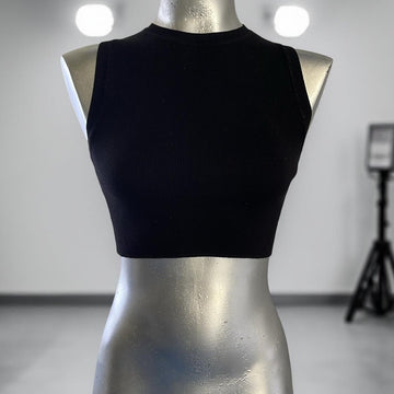 Black Sleeveless Crop Top
