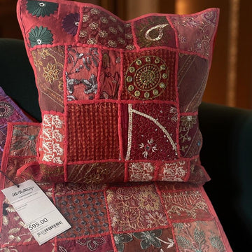 Handmade HD Buttercup Colorful Embroidered Patchwork Pillow Case - 16x16