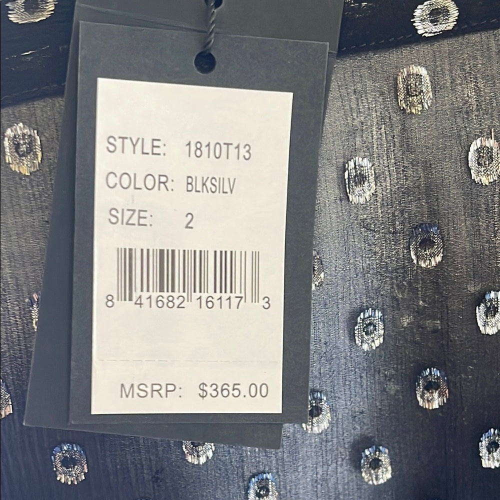 Robert Rodriguez Black Sheer Polka Dot Blouse Size 2 NWT