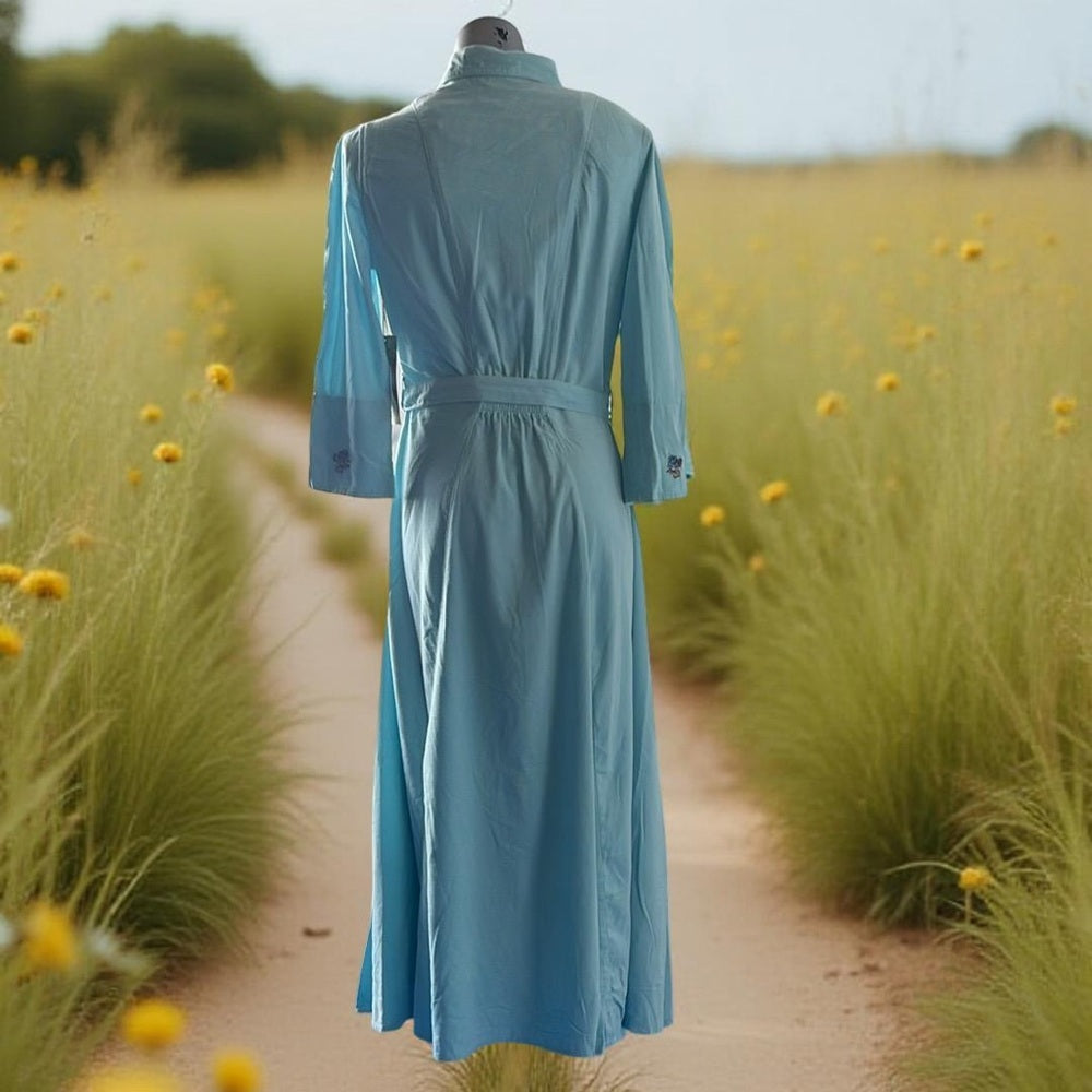 Vintage Desert Diva By Sherry Holt NWT Elegant Blue Corduroy Country Dress