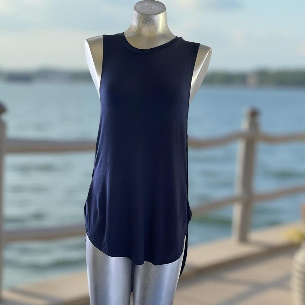 Tresics Sleeveless Navy Blue Tank Top