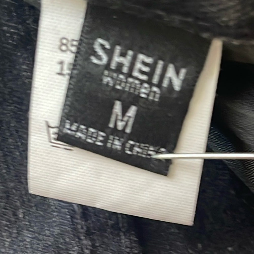 Shein Women Black Lightning Bolt Patterned Baggy Pants NWOT