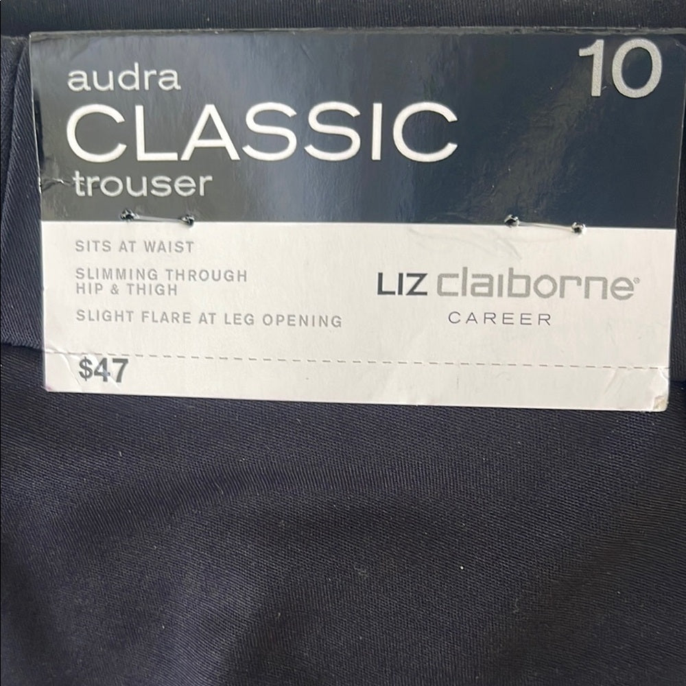Liz Claiborne Audra Classic Black Dress Pants size 10 NWT
