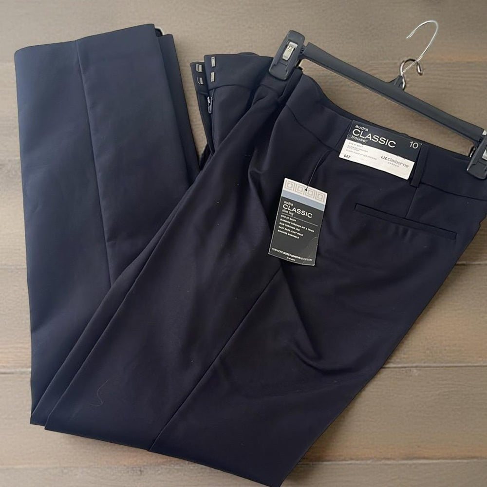 Liz Claiborne Audra Classic Black Dress Pants size 10 NWT