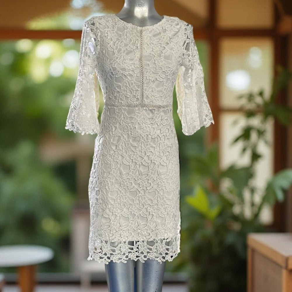 Ryan Michelle Elegant White Lace Dress size PS