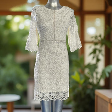 Ryan Michelle Elegant White Lace Dress size PS
