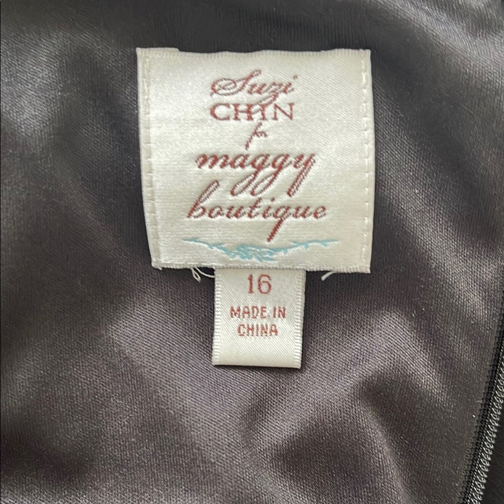 Suzy Chin for Magy Boutique Elegant Black Sleeveless Dress size 16